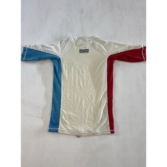 Volcom Hawaii Mod Short Sleeve Shirt Thrashguard White Blue Red Size Medium - Picture 6 of 8